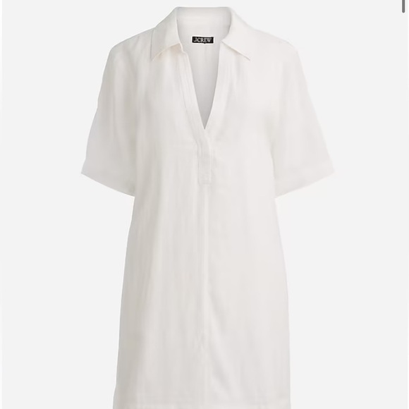 J. Crew Dresses & Skirts - J. Crew White V-Neck Bungalow Linen Mini Dress medium petite